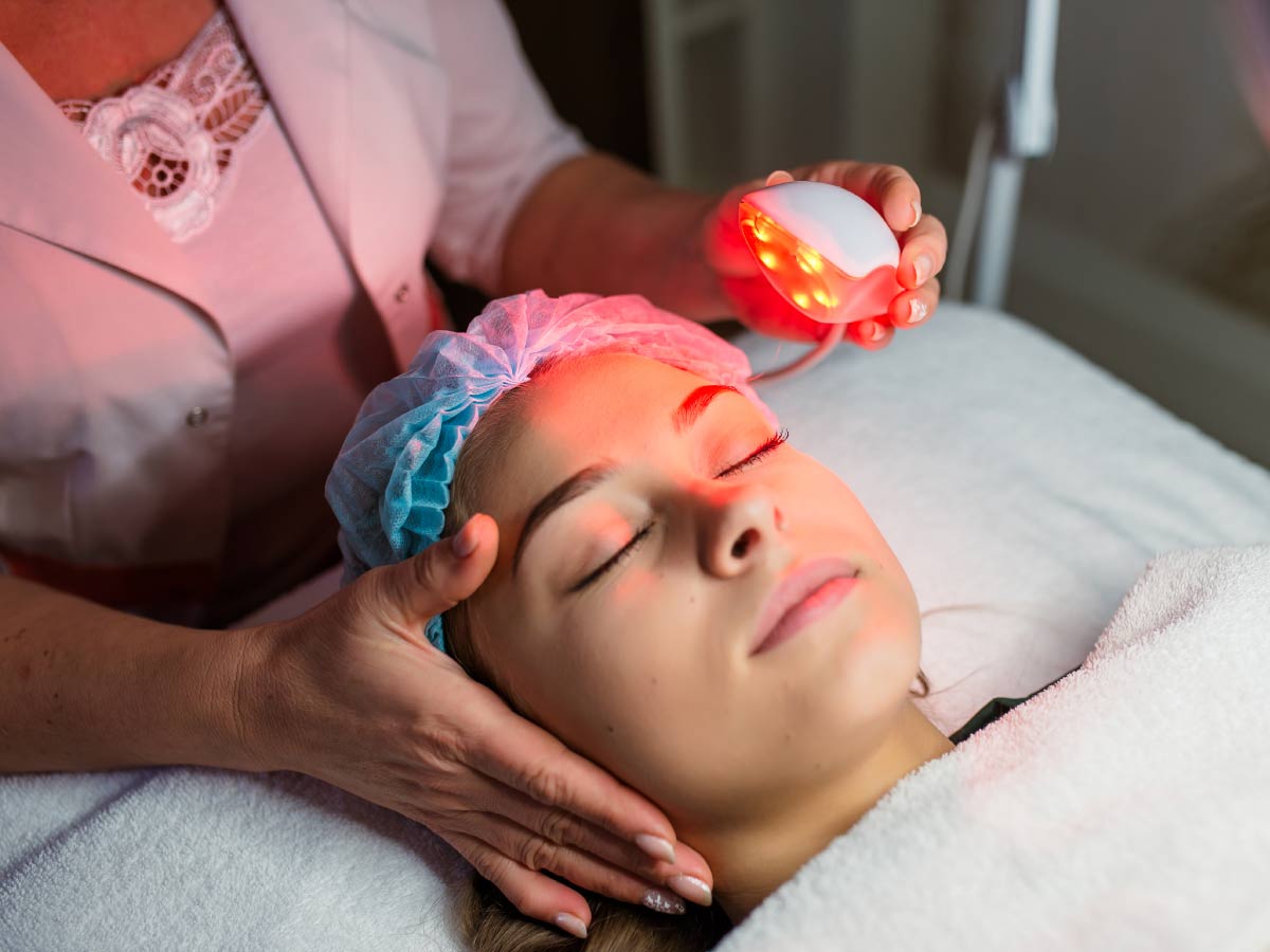 Girl having LED Therapy